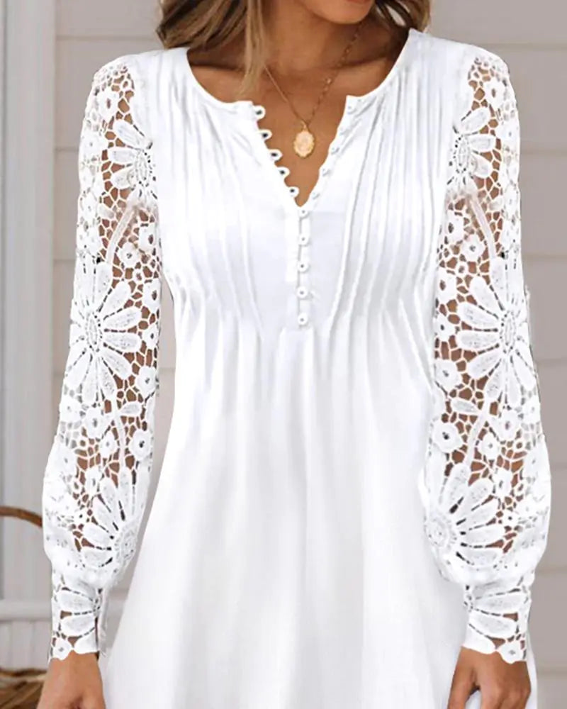 2023 Spring Summer Women's Lace Long Sleeve Dress