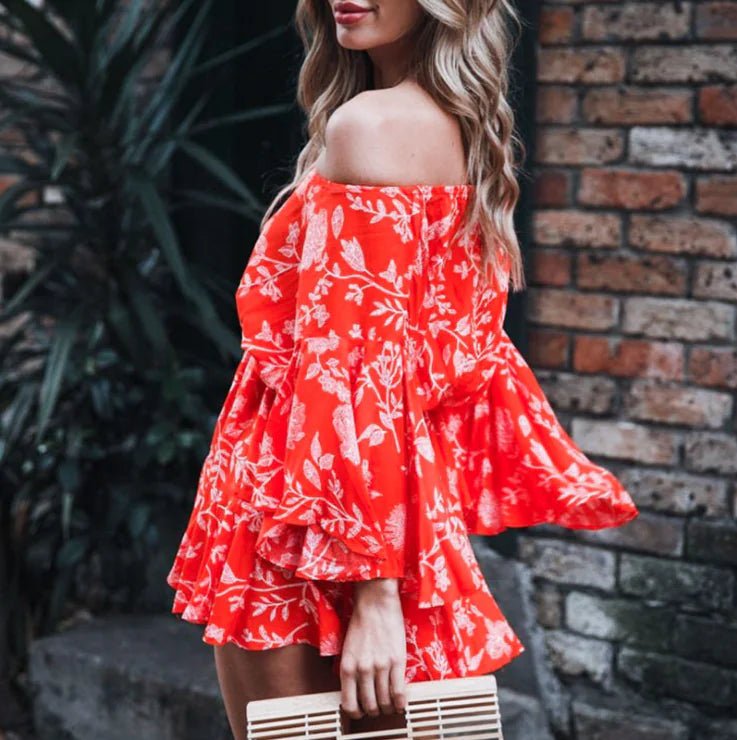 Off - Shoulder Fringe Tie Jumpsuit (Loose Fit) - CHRISTOPHER RICHARDSON LIFESTYLE BOUTIQUE