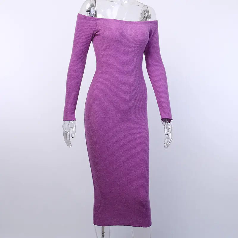 Off - Shoulder Long Sleeve Bodycon Dress for Women - CHRISTOPHER RICHARDSON LIFESTYLE BOUTIQUE