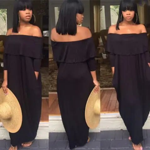 Off - Shoulder Ruffled Long Sleeve Dress for Women - CHRISTOPHER RICHARDSON LIFESTYLE BOUTIQUE