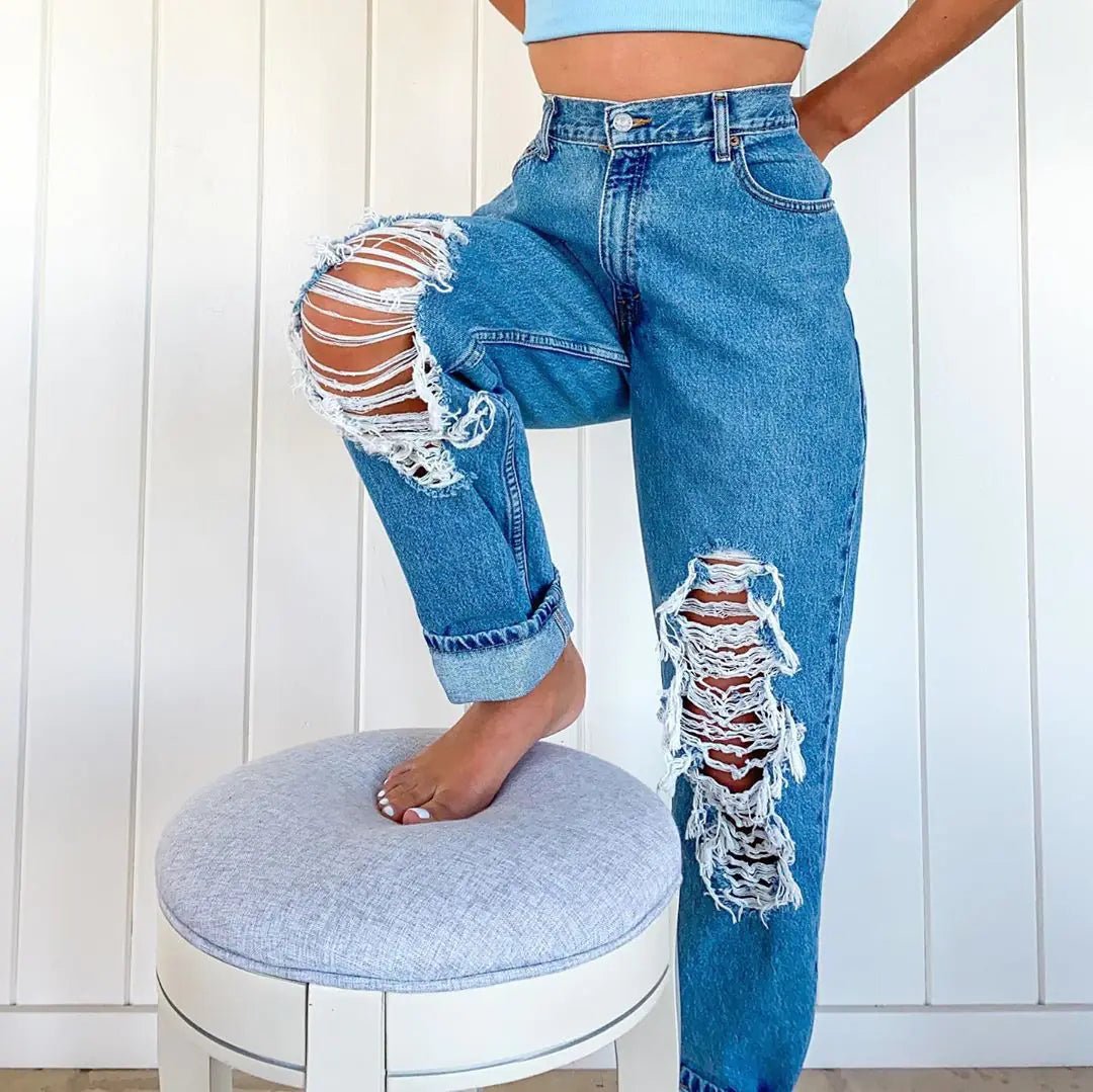 Ripped Women's Jeans Trousers - CHRISTOPHER RICHARDSON LIFESTYLE BOUTIQUE