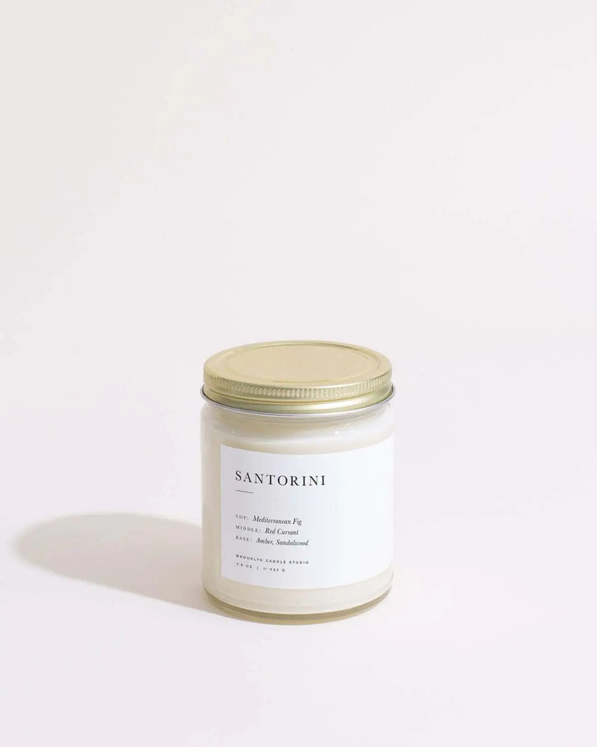Brooklyn Candle Studio Santorini Jar Candle - Luxury Scented Candle Vegan Soy Wax Hand Poured in The USA 50 Hour Slow Burn Time - 7.5oz