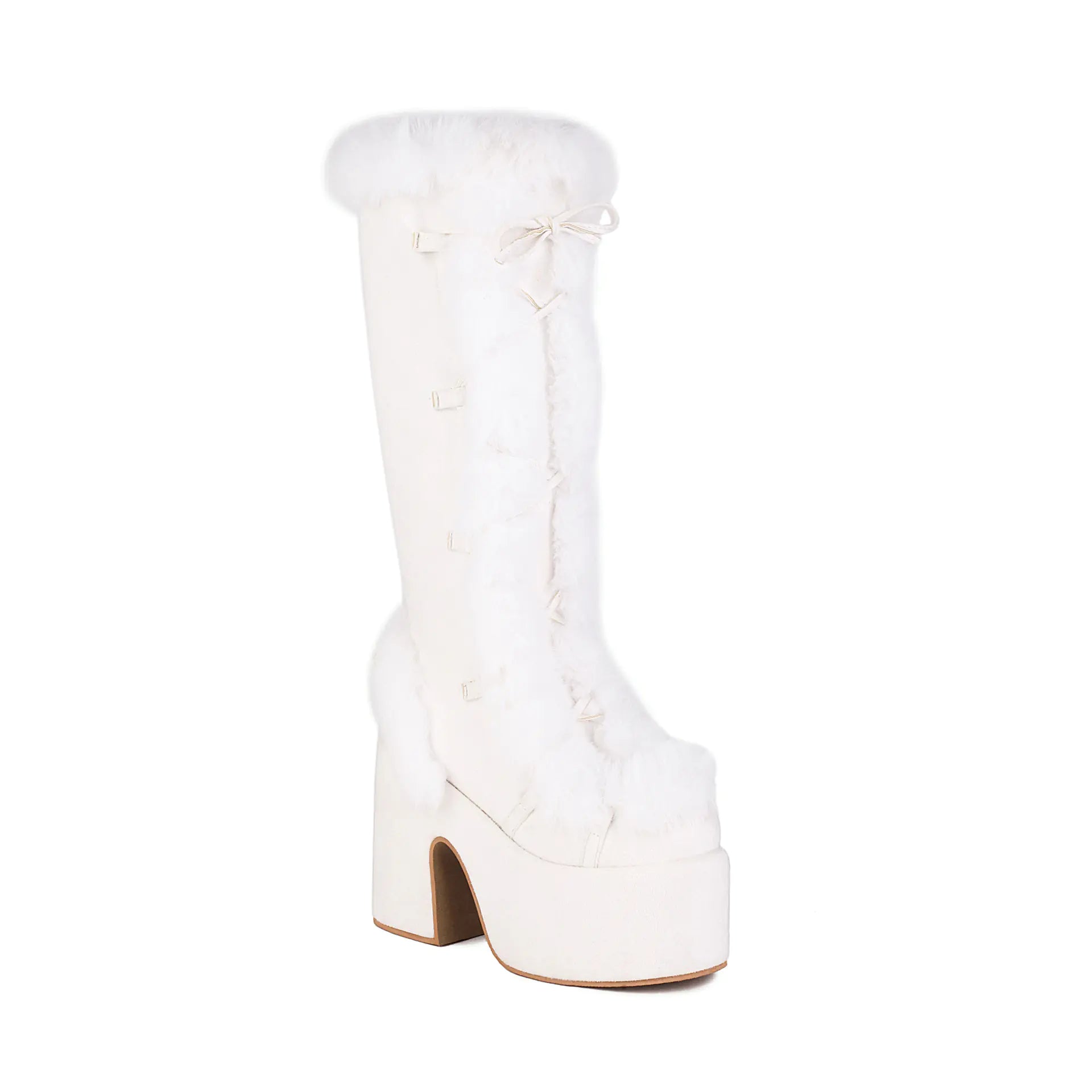 High Heel Women's Fur Platform Boots