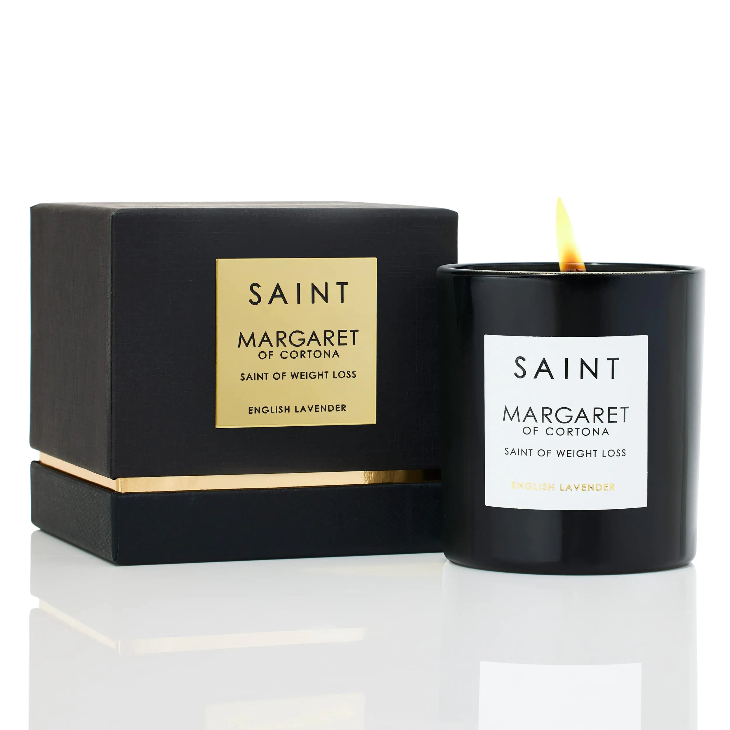 SAINT Margaret of Cortona Scented Candle with Prayer Prayer Coin and Holy Oil Soy Coconut Aromatherapy Candle with 50 Hour Burn Time - CHRISTOPHER RICHARDSON LIFESTYLE BOUTIQUE