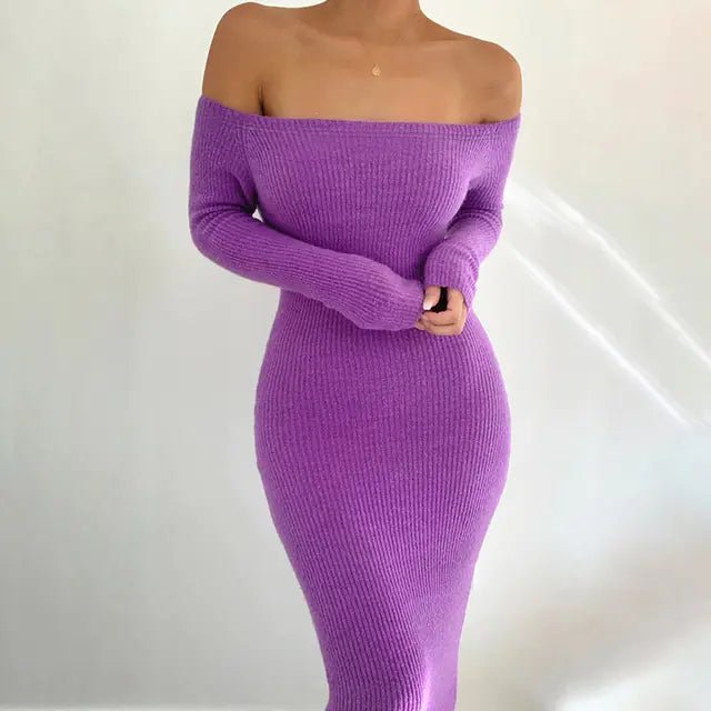 Off - Shoulder Long Sleeve Bodycon Dress for Women - CHRISTOPHER RICHARDSON LIFESTYLE BOUTIQUE