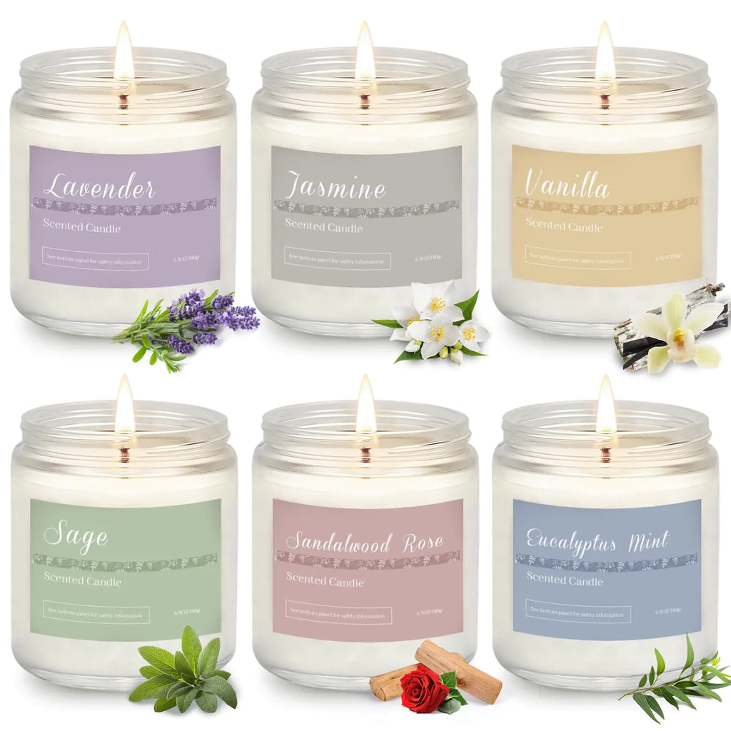 6 Pack Candles for Home Scented Aromatherapy Candles Gifts Set for Women Lavender Candle 37.8 oz 300 Hour Long Lasting Candles Stocking Stuffers Birthday Valentine Christmas Anniversary Present