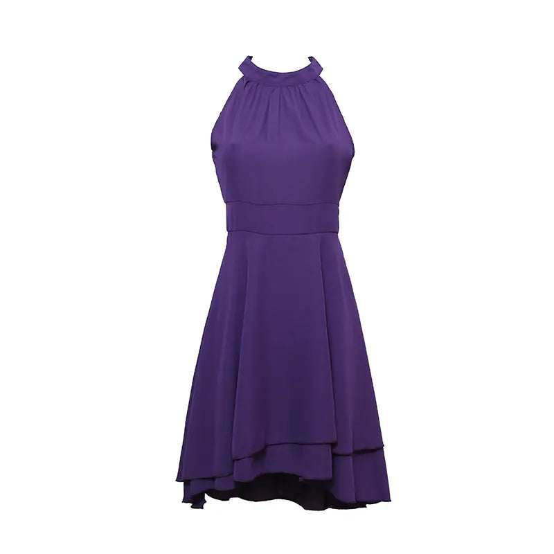 Elegant Women's High Waist Sleeveless Chiffon Dress