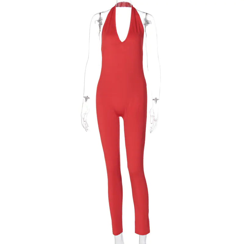2023 Fall/Winter Women's Backless V-Neck Bodysuit