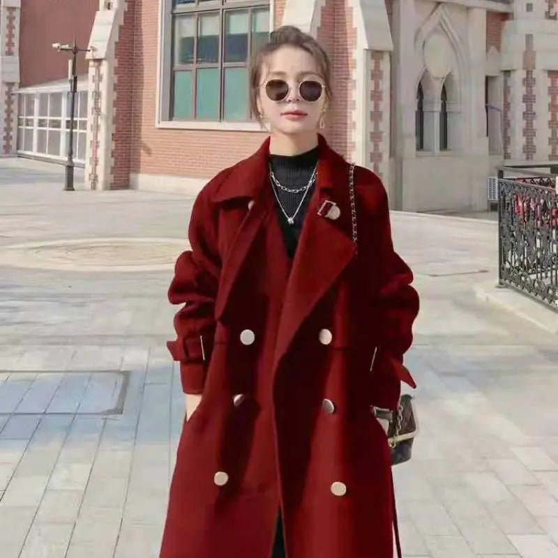 Mid - Length Women's Black Woolen Coat - CHRISTOPHER RICHARDSON LIFESTYLE BOUTIQUE