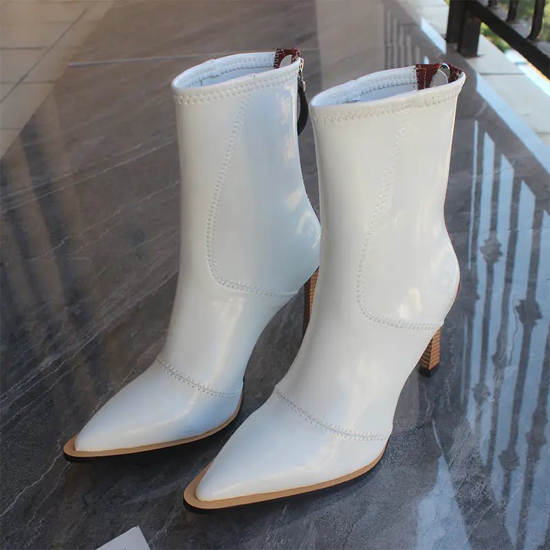 Imported Women's Leather Ankle Boots with Zipper - CHRISTOPHER RICHARDSON LIFESTYLE BOUTIQUE