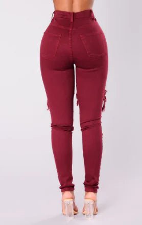 Women's Ripped Skinny Stretch Denim Jeans - CHRISTOPHER RICHARDSON LIFESTYLE BOUTIQUE