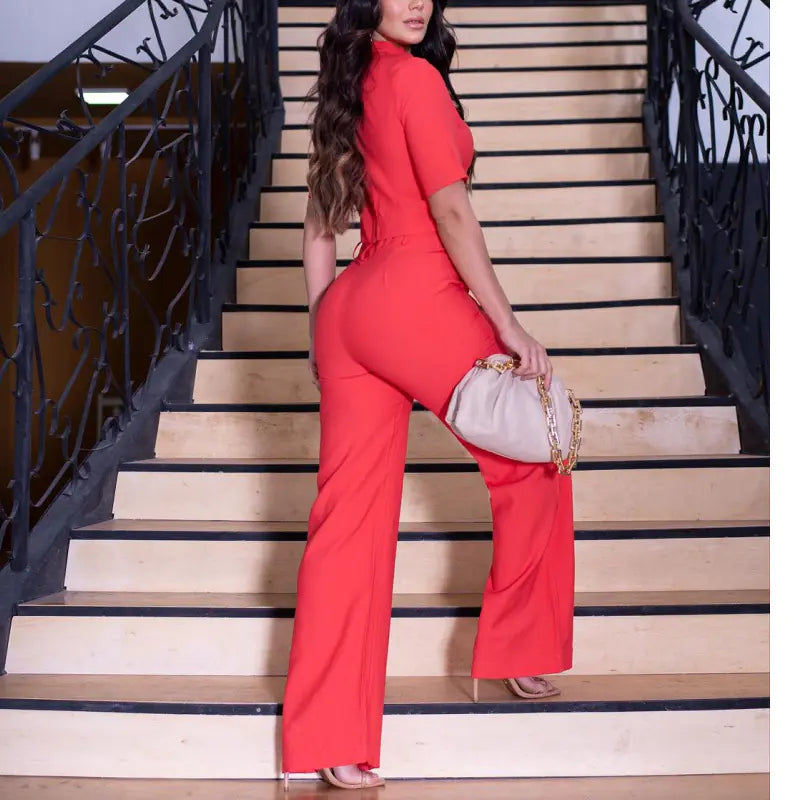 2024 Women's Fashion Casual Top & High-Waist Pants Set