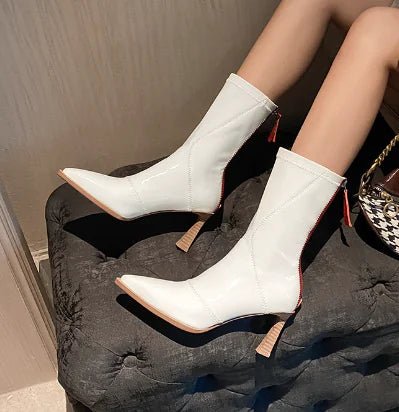 Imported Women's Leather Ankle Boots with Zipper - CHRISTOPHER RICHARDSON LIFESTYLE BOUTIQUE