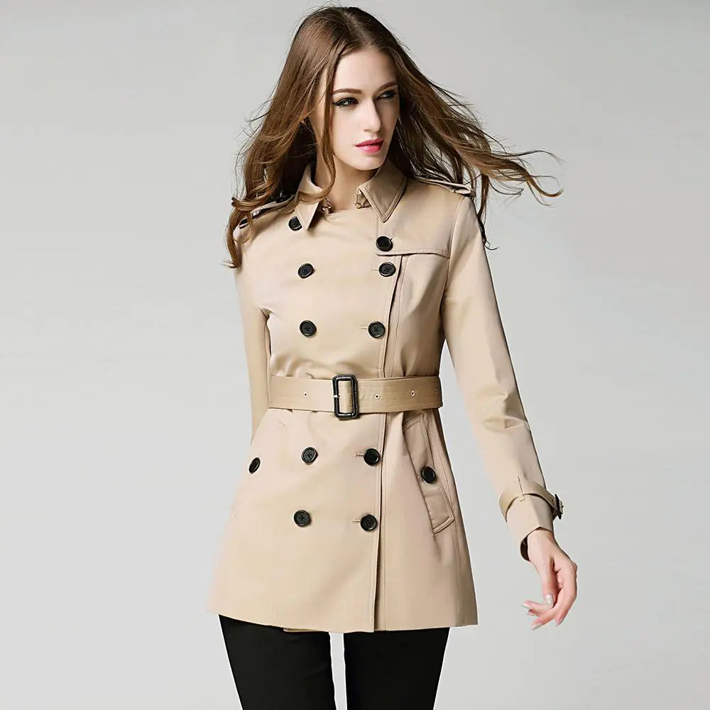 2019 Women's High-End Waterproof Double-Breasted Coat