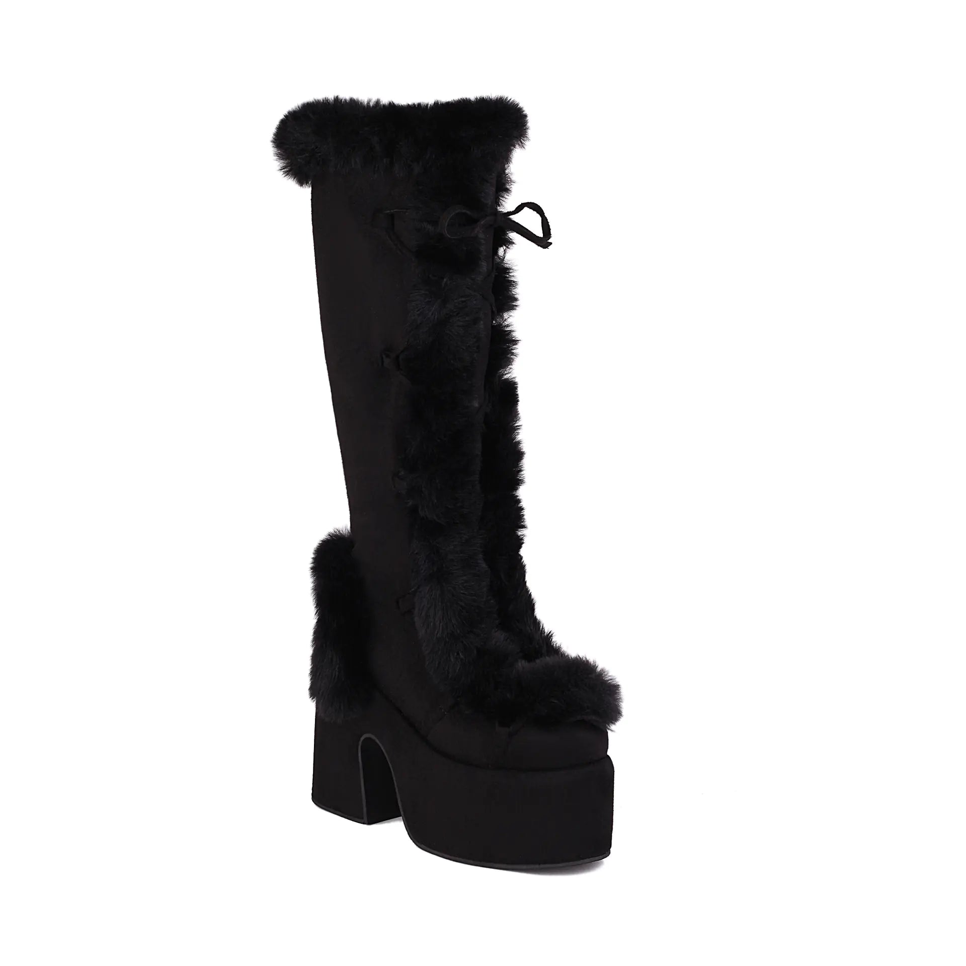 High Heel Women's Fur Platform Boots