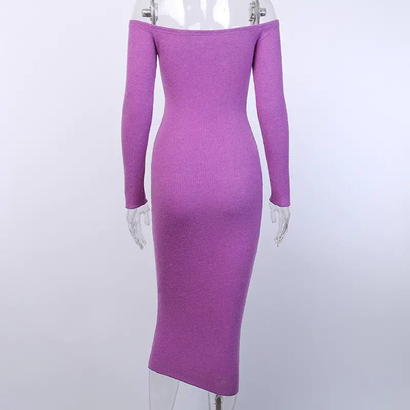 Off - Shoulder Long Sleeve Bodycon Dress for Women - CHRISTOPHER RICHARDSON LIFESTYLE BOUTIQUE