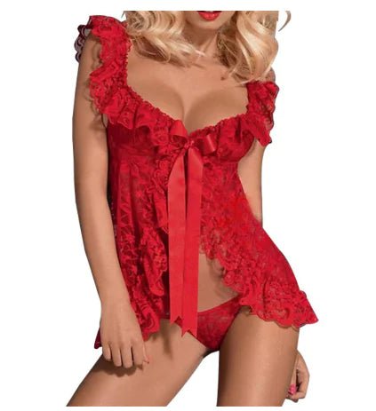 Plus Size Lace Lingerie Set with Sheer Nightgown - CHRISTOPHER RICHARDSON LIFESTYLE BOUTIQUE