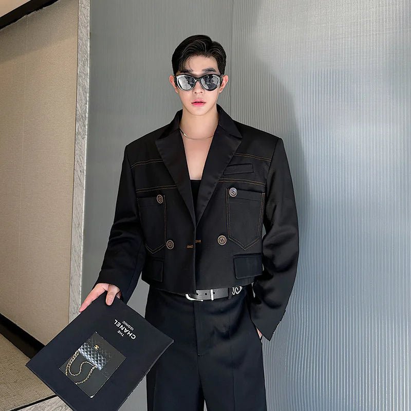 Open Line Contrast Color And Versatile Short Suit Coat - CHRISTOPHER RICHARDSON LIFESTYLE BOUTIQUE