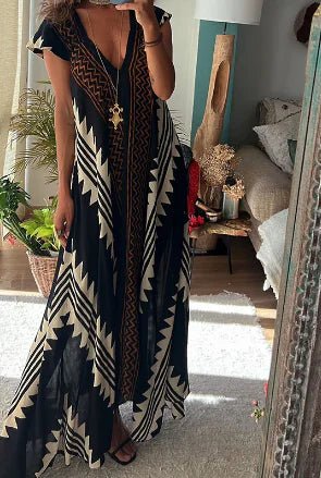 WOLFF - Printed Loose Beach Dress (One Piece) - CHRISTOPHER RICHARDSON LIFESTYLE BOUTIQUE
