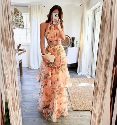 WOLFF Fashion Two - Piece Set - Floral Long Dress - CHRISTOPHER RICHARDSON LIFESTYLE BOUTIQUE