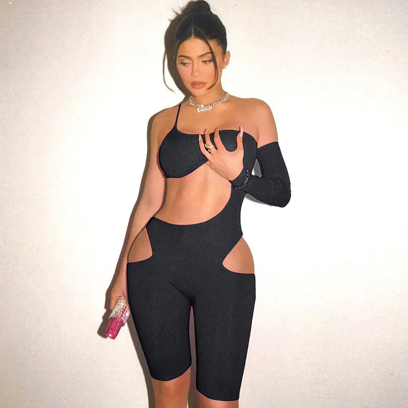2020 Summer Women's Sexy Cutout Bodysuit Outfit