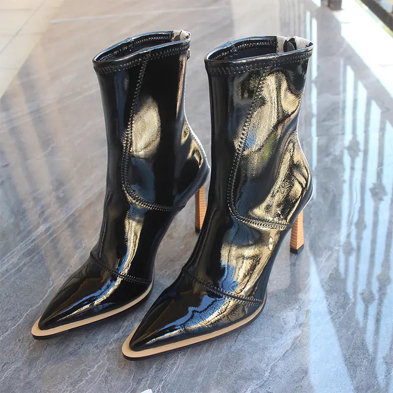 Imported Women's Leather Ankle Boots with Zipper - CHRISTOPHER RICHARDSON LIFESTYLE BOUTIQUE