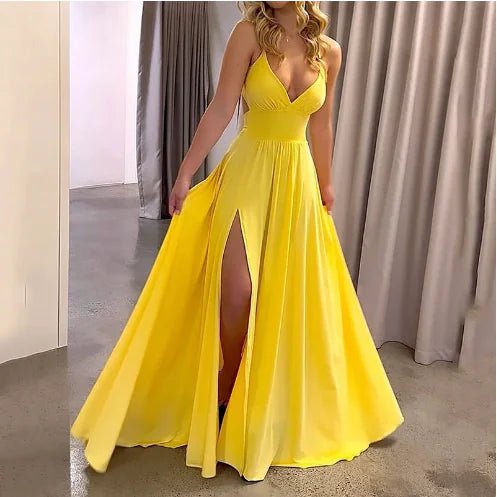 V - Neck Halter Backless Dress - CHRISTOPHER RICHARDSON LIFESTYLE BOUTIQUE