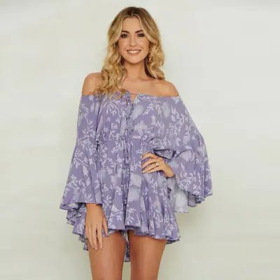 Off - Shoulder Fringe Tie Jumpsuit (Loose Fit) - CHRISTOPHER RICHARDSON LIFESTYLE BOUTIQUE