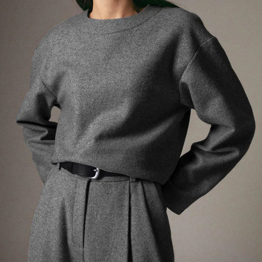 2020 Autumn Winter Gray Women's Fashion Suit Set