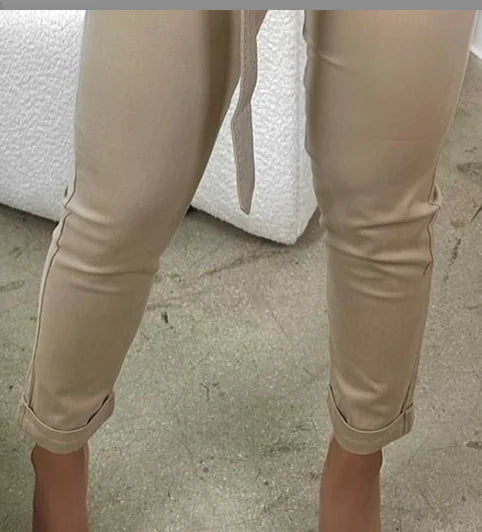 2023 Fashion Women's Khaki High-Waist Cargo Pants