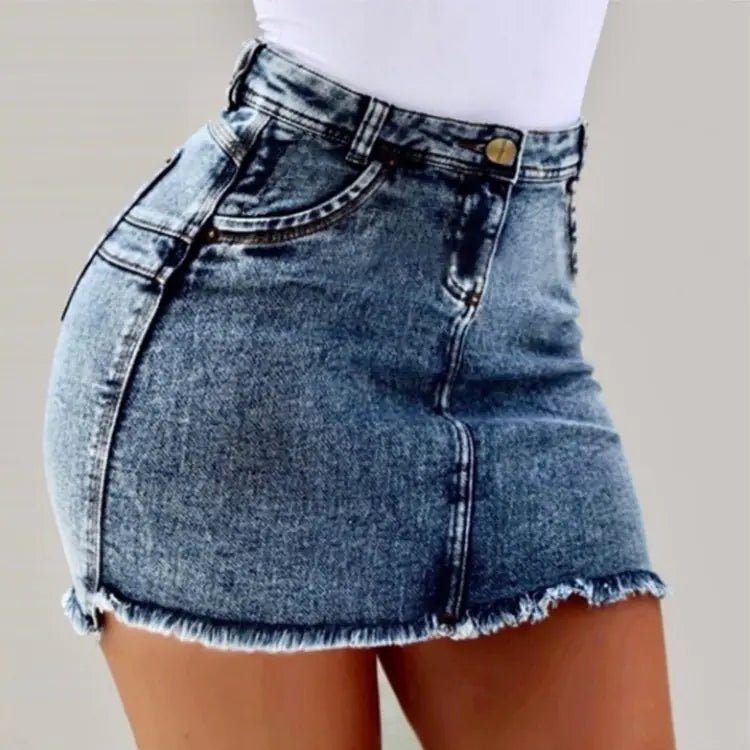 Trendy American Style Sexy Denim Mini Skirt - CHRISTOPHER RICHARDSON LIFESTYLE BOUTIQUE