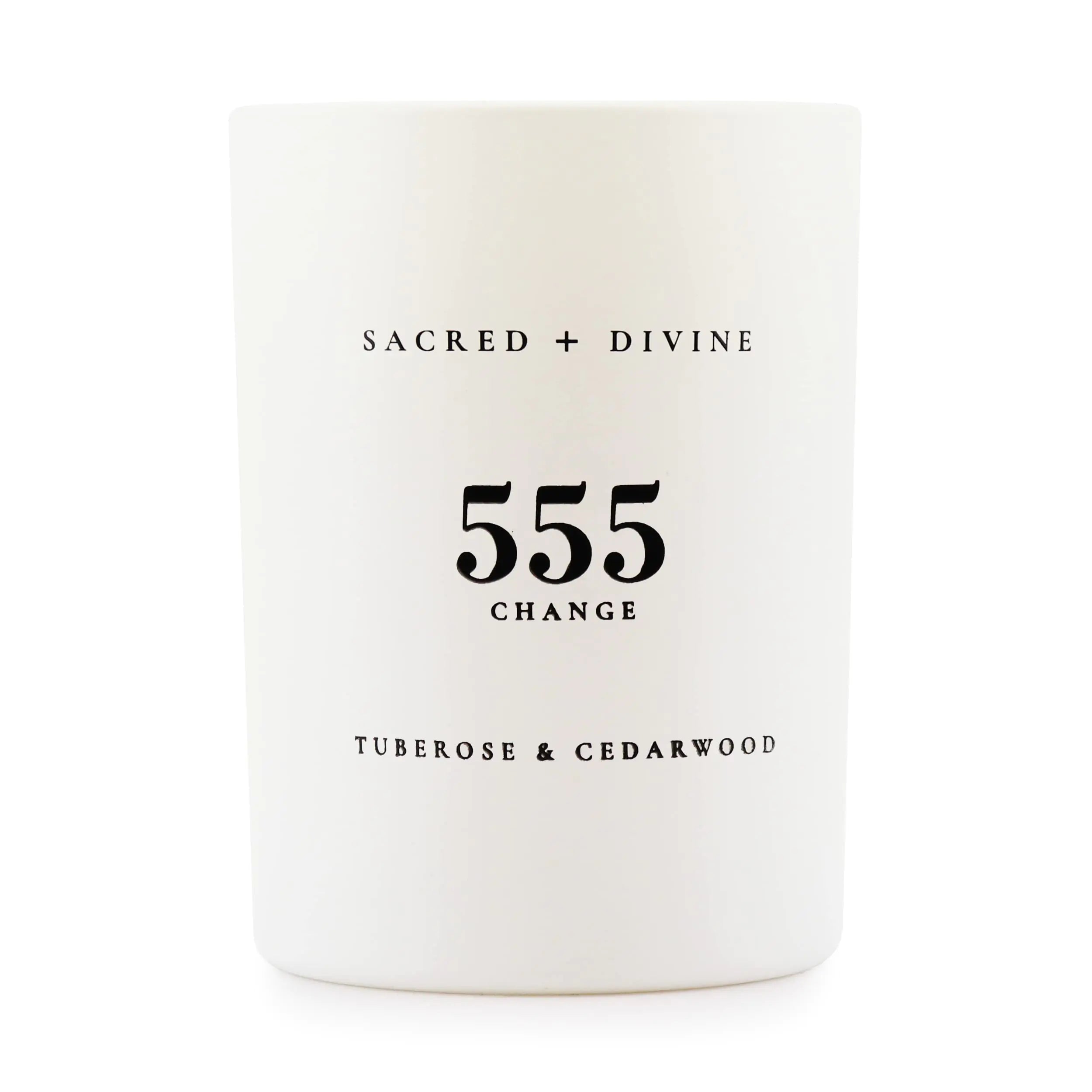 Sacred + Divine 555 "Change Scented Intention Candle Tuberose and Cedarwood Angel Number Manifestation Candle Soy Coconut Aromatherapy Candle with 80 Hour Burn Time - CHRISTOPHER RICHARDSON LIFESTYLE BOUTIQUE