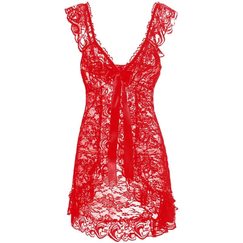 Plus Size Lace Lingerie Set with Sheer Nightgown - CHRISTOPHER RICHARDSON LIFESTYLE BOUTIQUE
