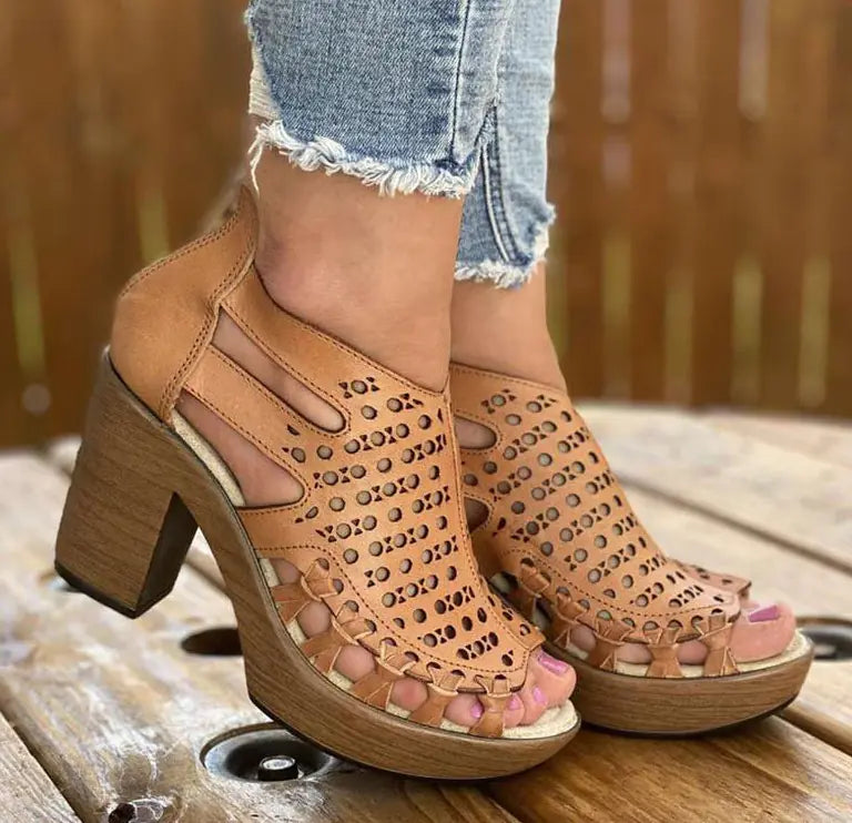 Burnt Flower Women's High Heel Sandals