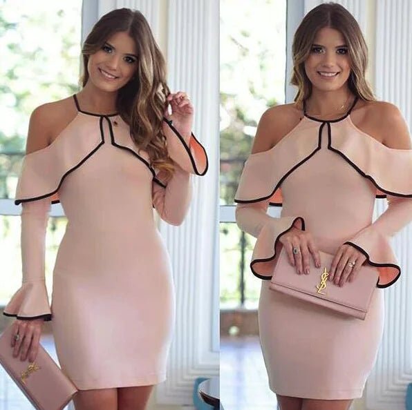 Off - Shoulder Long Sleeve Bodycon Dress - CHRISTOPHER RICHARDSON LIFESTYLE BOUTIQUE