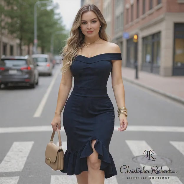 2023 Summer Women's Off-Shoulder Ruffled Dress