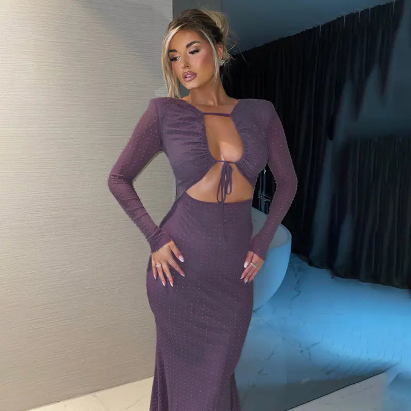 Colorful Sequins Dress with Sexy Cutout Straps
