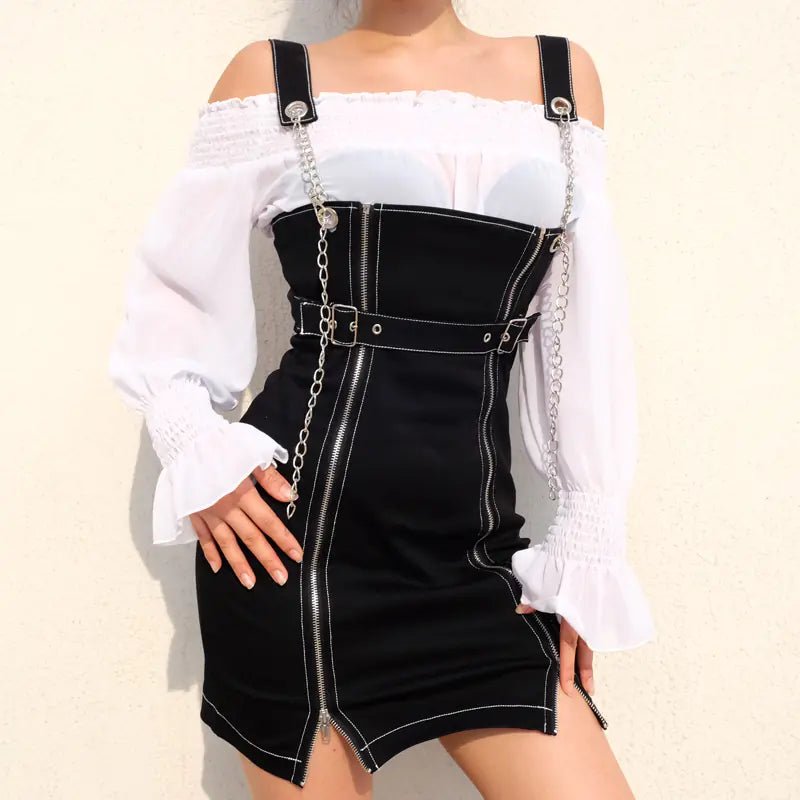 High Waist Dress with Chain Design for Women